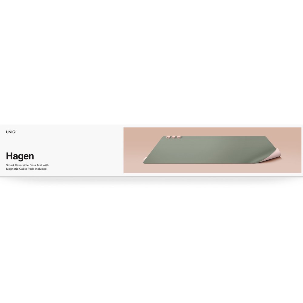 Uniq Hagen Reversible Kablo Organizerli Silikon Masaüstü Düzenleyici - Yeşil