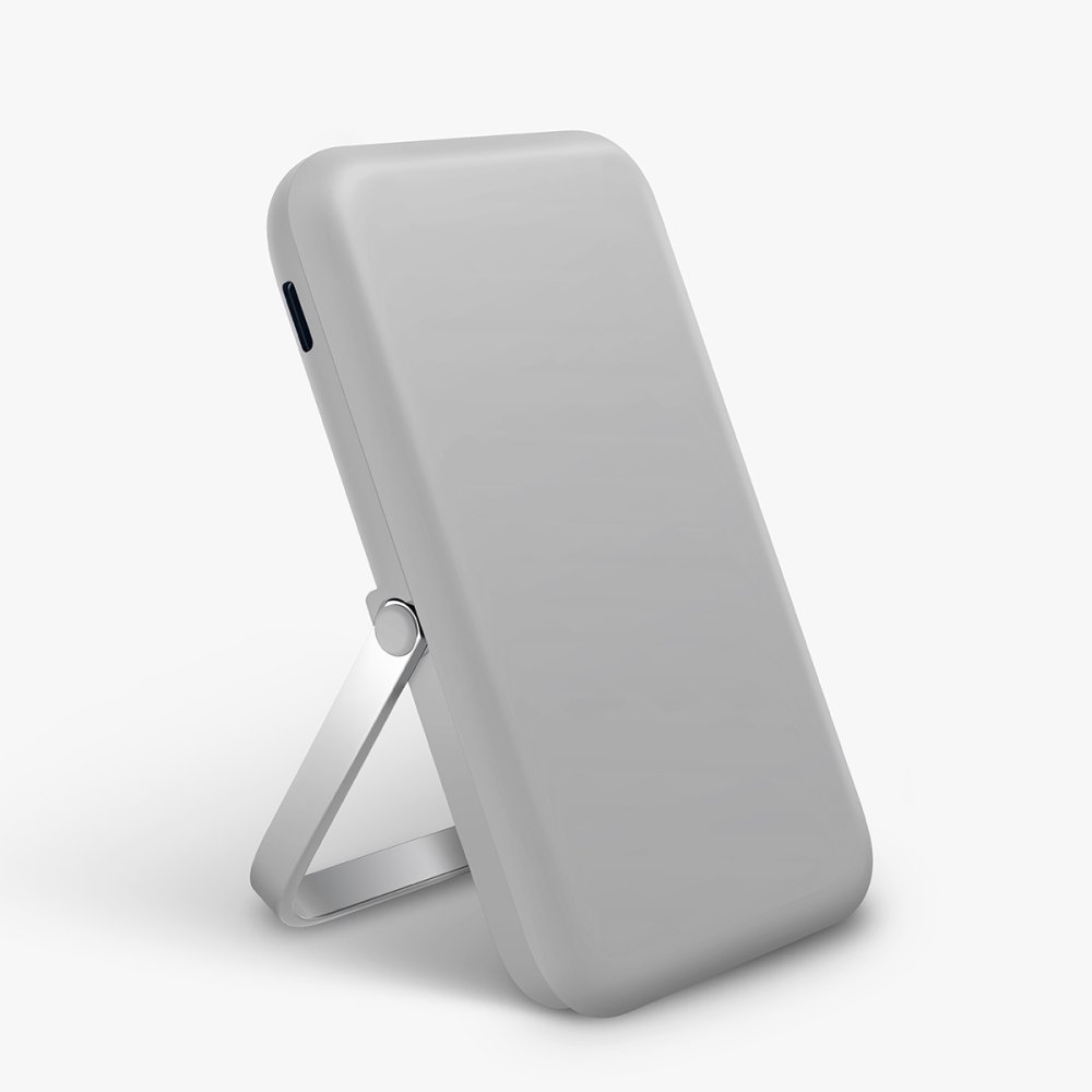 Uniq Hoveo 5.000mAh Manyetik PD Kablosuz Type-C Standlı Powerbank - Açık Gri