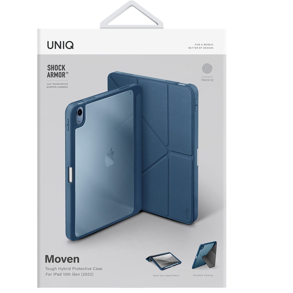 Uniq iPad 2022 10.9 (10.nesil) Moven Standlı Tablet Kapak - Açık Mavi