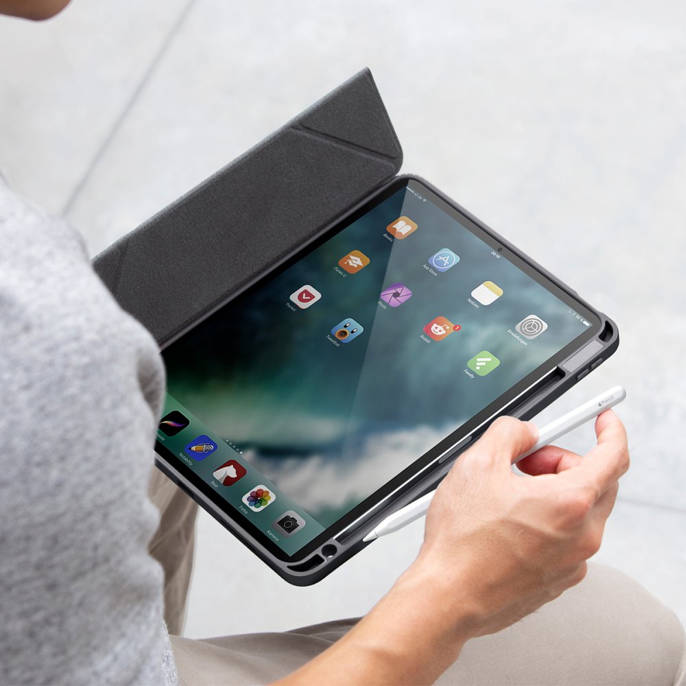 Uniq iPad Air 13 (2024) Moven Standlı Tablet Kapak - Mavi