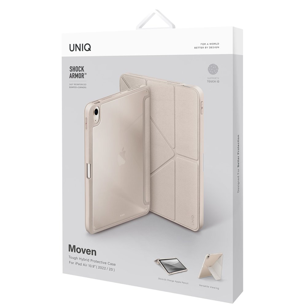 Uniq iPad Air 4 10.9 Moven Standlı Tablet Kapak - Bej
