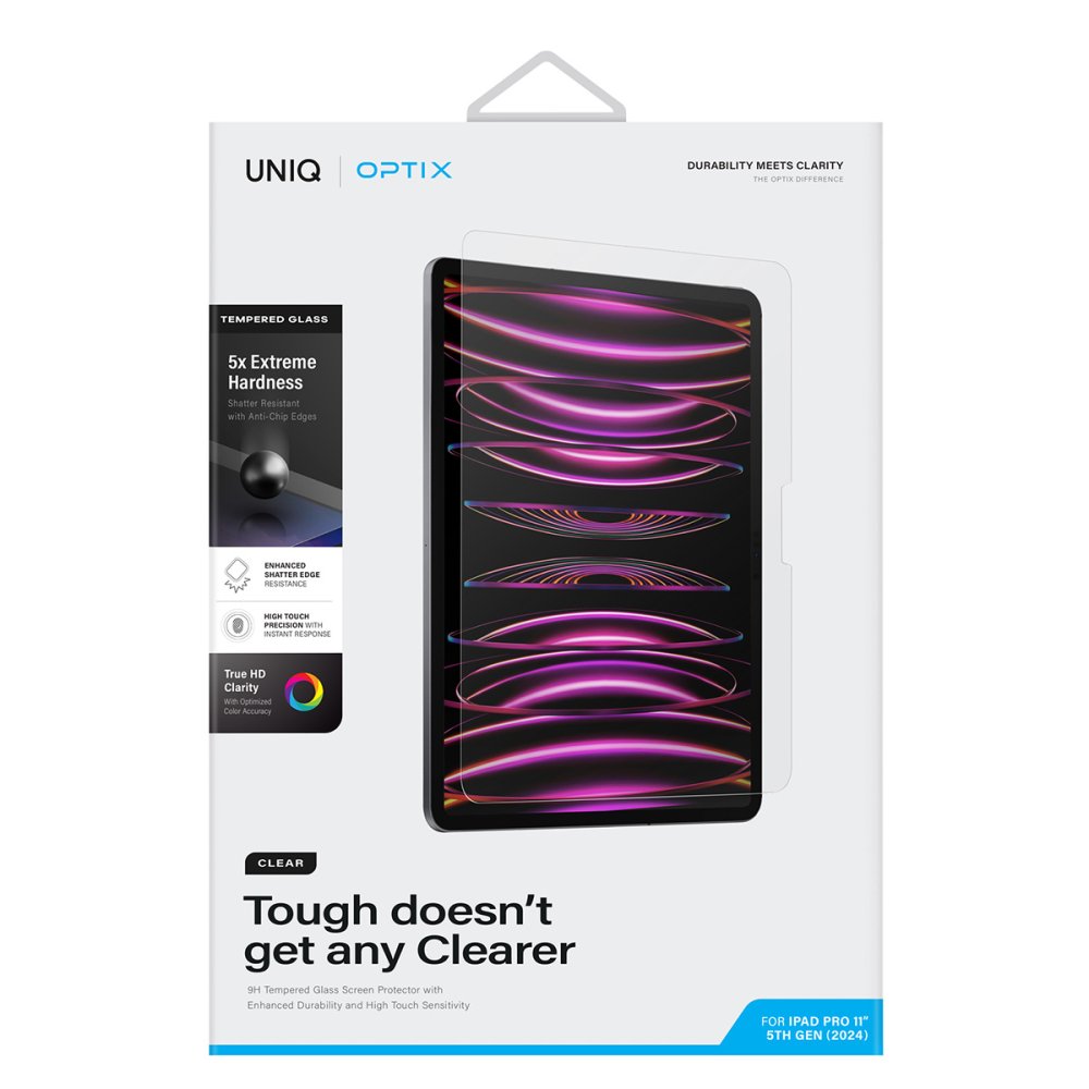 Uniq iPad Pro 11 (2024) Optix Tablet Cam Ekran Koruyucu - Şeffaf