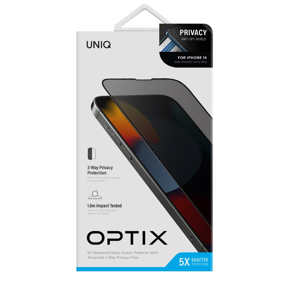 Uniq iPhone 14 Optix Hayalet Cam Ekran Koruyucu - Siyah