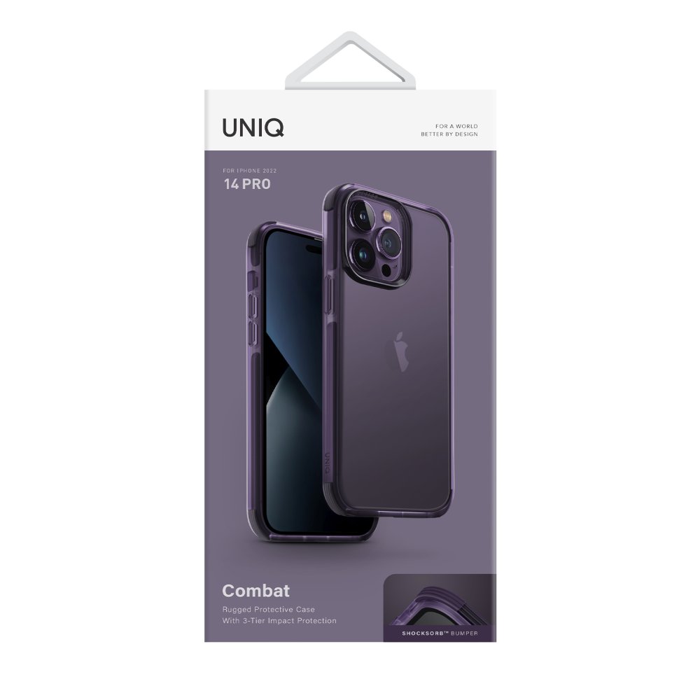 Uniq iPhone 14 Pro Combat Kapak - Derin Mor