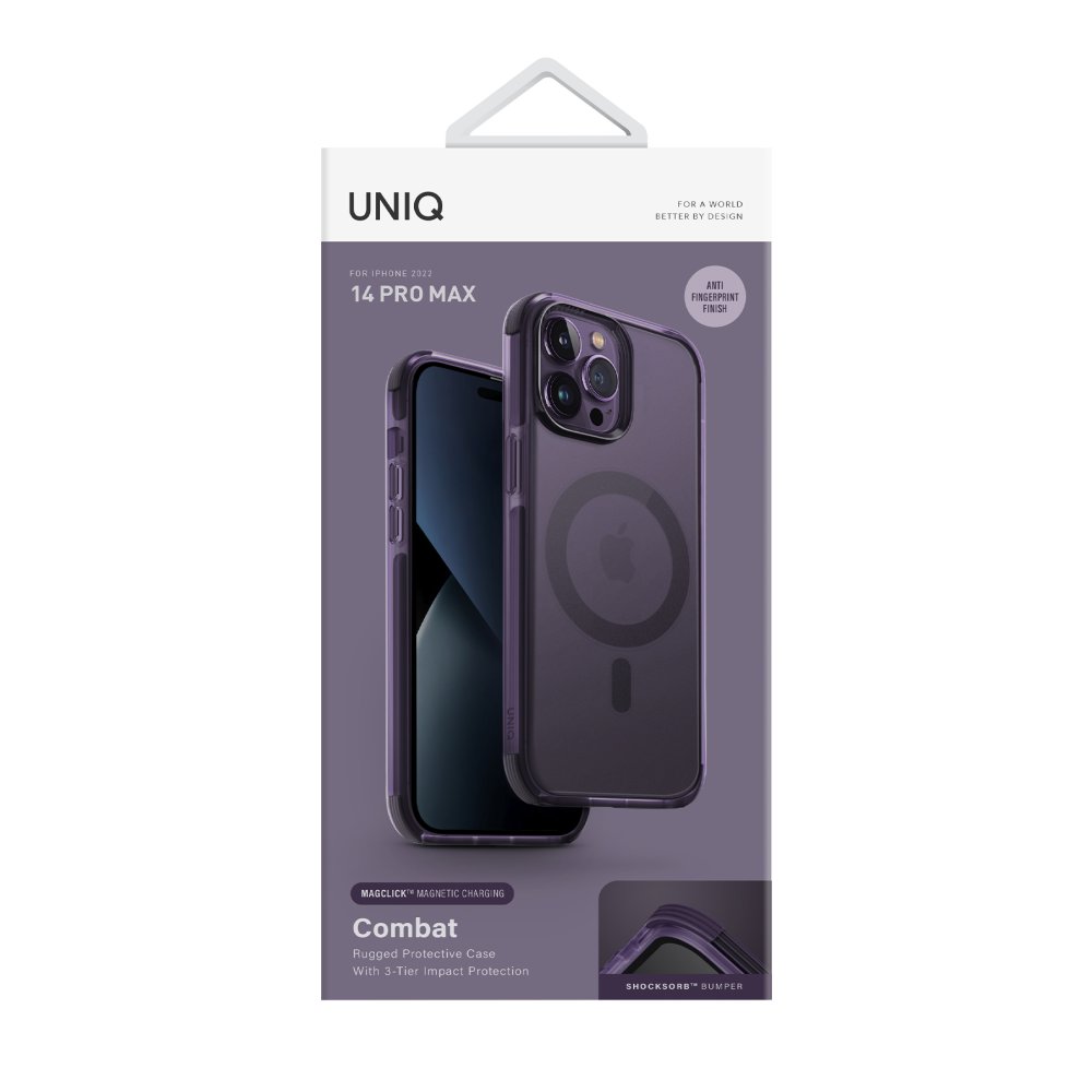 Uniq iPhone 14 Pro Max Combat Magsafe Kapak - Derin Mor