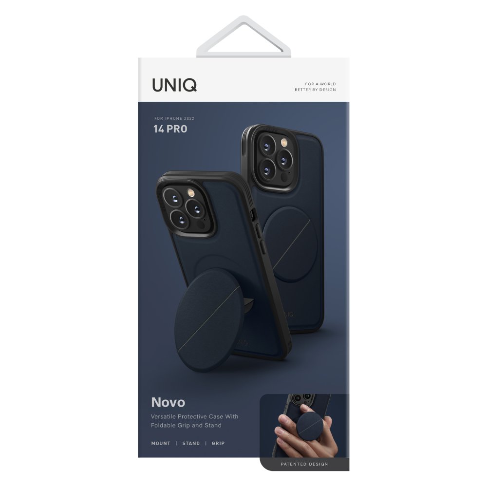Uniq iPhone 14 Pro Novo Standlı Kapak - Mavi