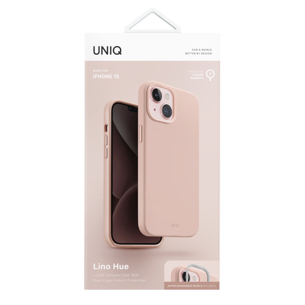 Uniq iPhone 15 Lino Hue Magsafe Kapak - Pembe