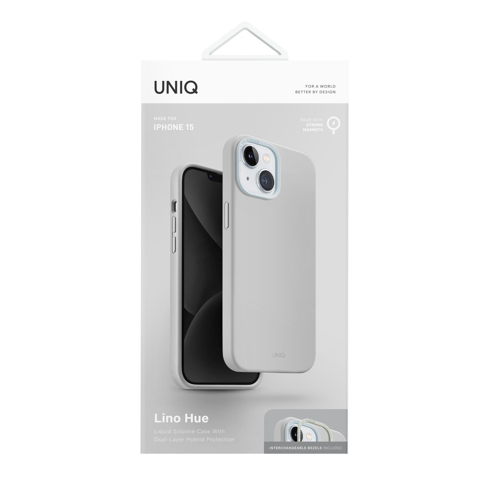 Uniq iPhone 15 Lino Hue Magsafe Kapak - Gri