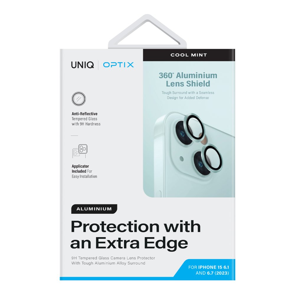 Uniq iPhone 15 Optix Alüminyum Kamera Lens Koruyucu - Yeşil