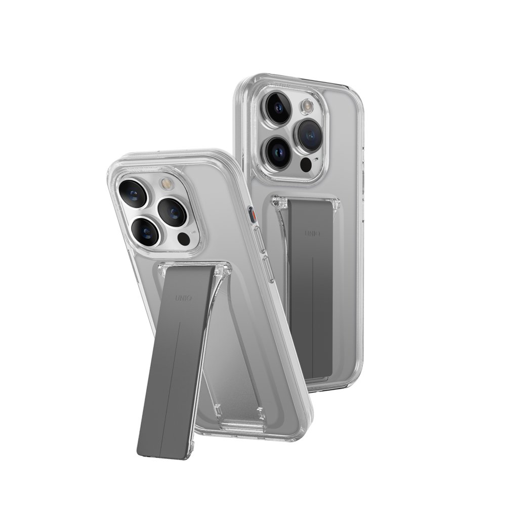 Uniq iPhone 15 Pro Heldro Mount Standlı Kapak - Şeffaf