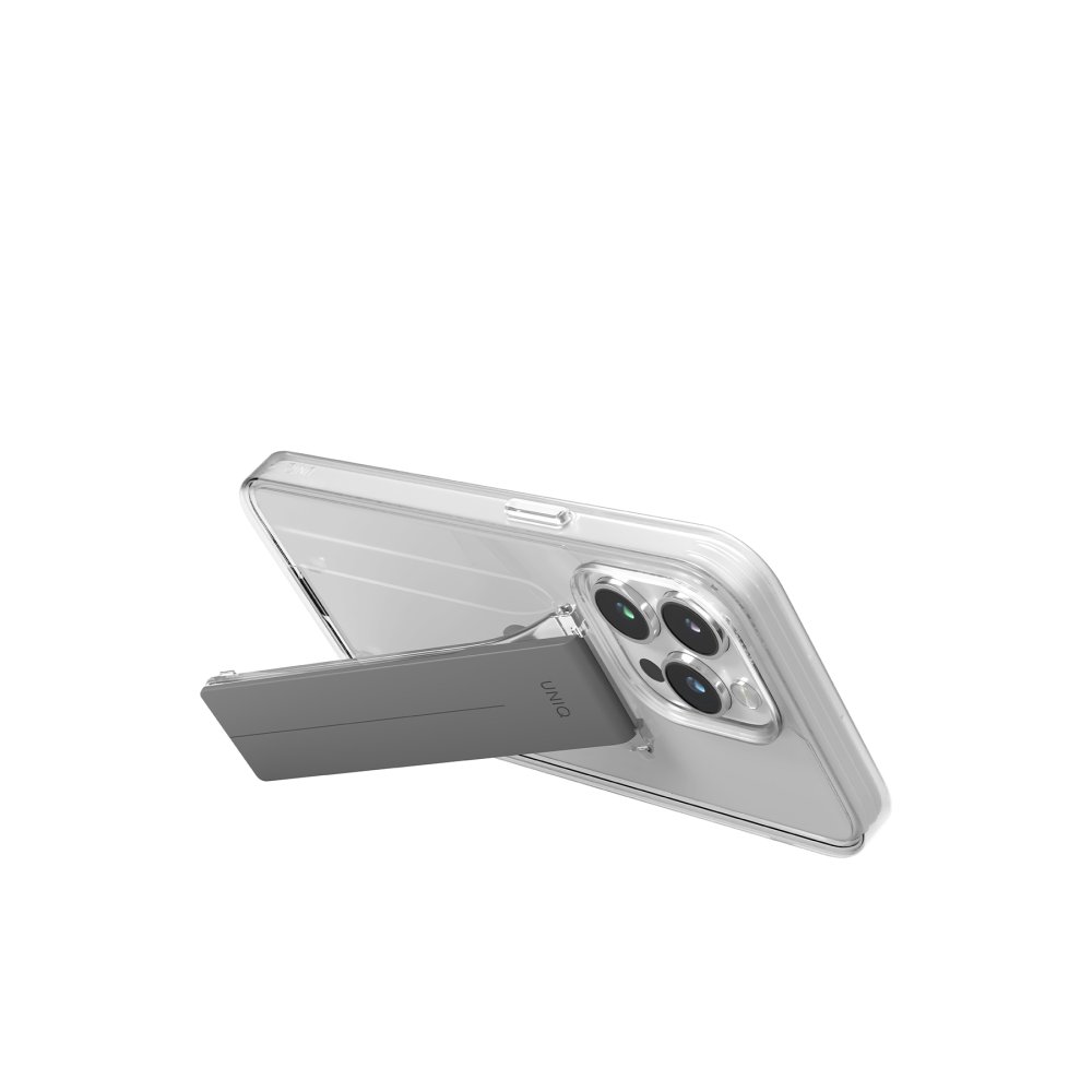 Uniq iPhone 15 Pro Heldro Mount Standlı Kapak - Şeffaf