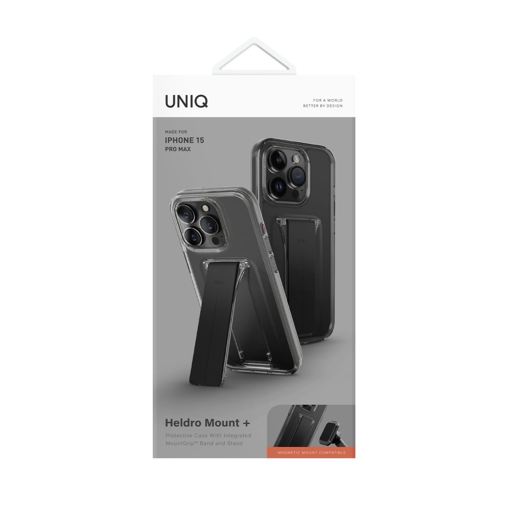 Uniq iPhone 15 Pro Max Heldro Mount Standlı Kapak - Siyah