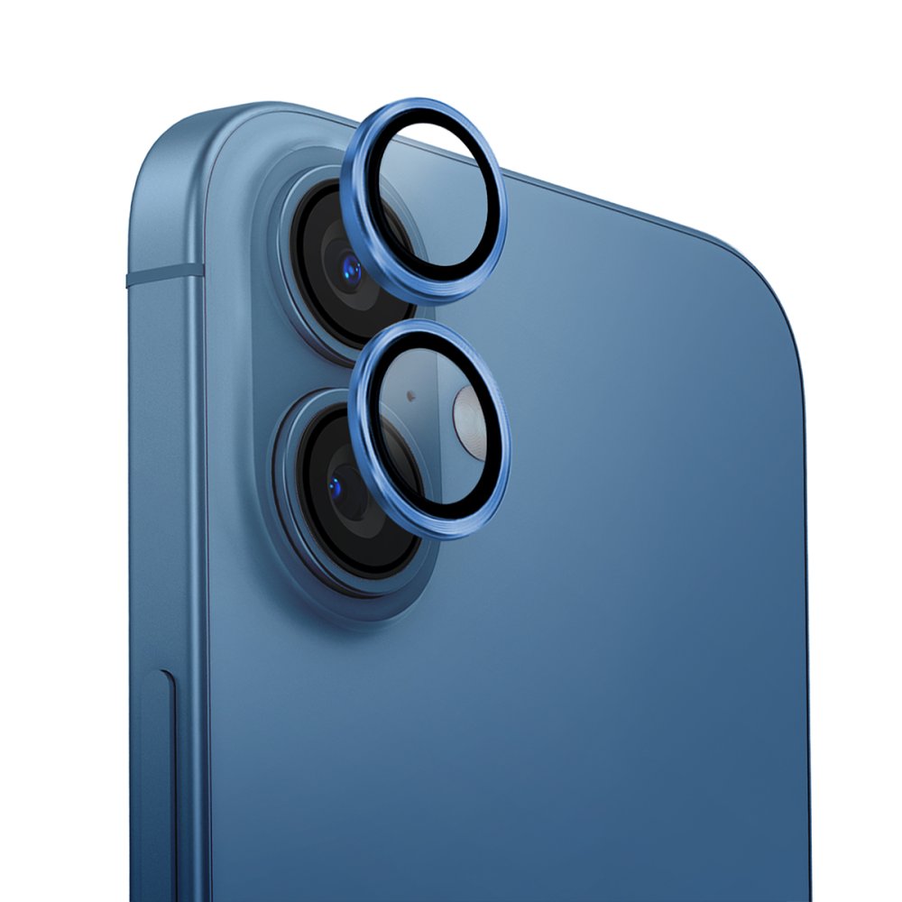 Uniq iPhone 16 Optix Alüminyum Kamera Lens Koruyucu - Mavi