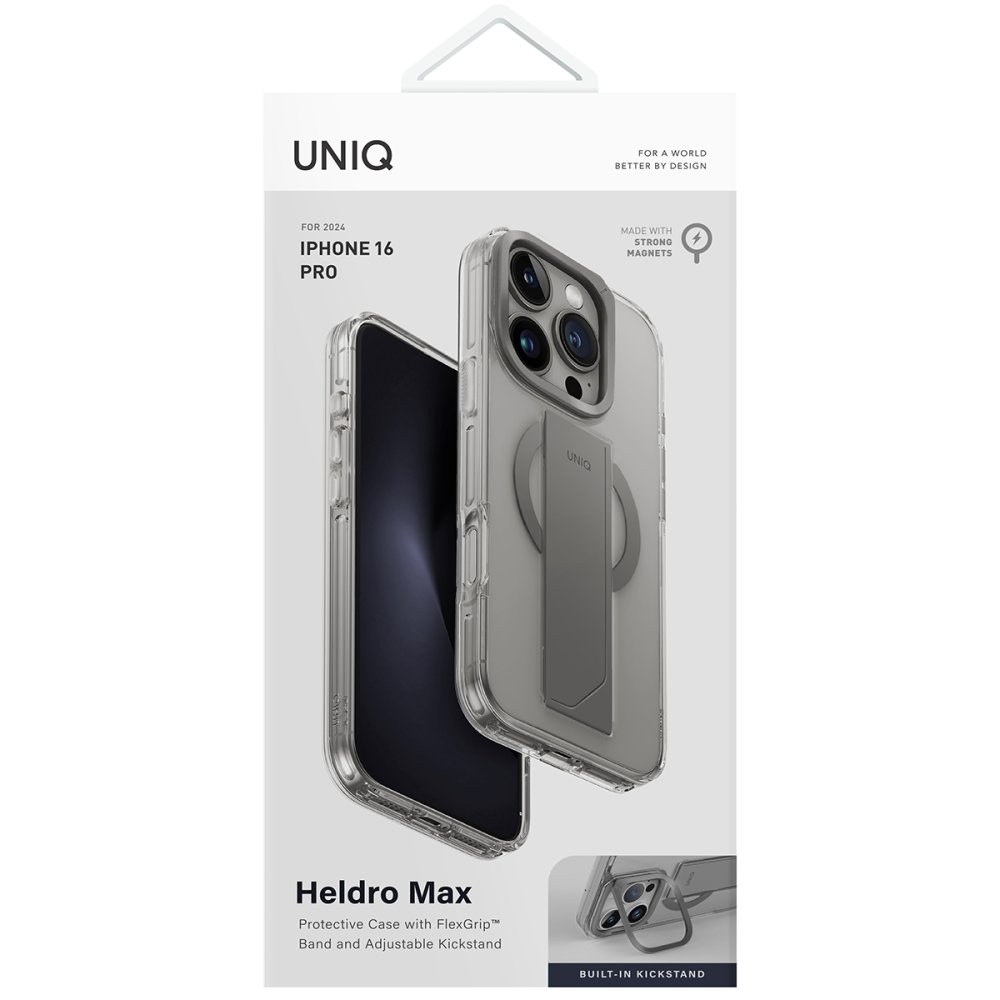 Uniq iPhone 16 Pro Heldro Max Magsafe Standlı Kapak - Titan Gri