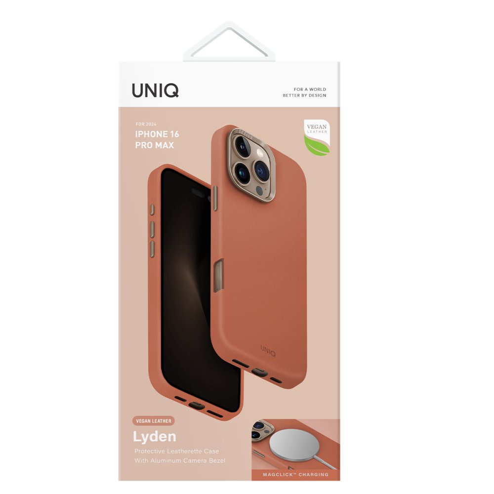 Uniq iPhone 16 Pro Lyden Magsafe Deri Kapak - Karamel
