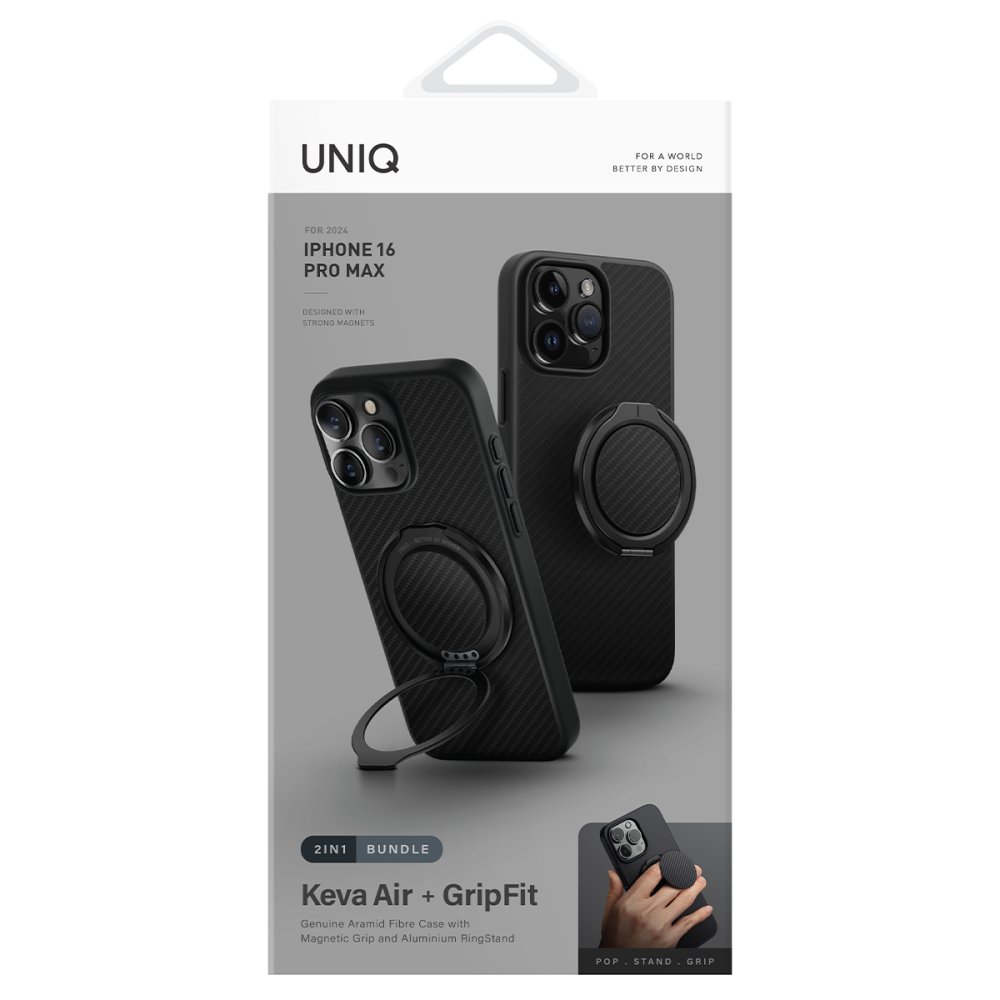 Uniq iPhone 16 Pro Max Keva Air Magsafe Gripfit Premium Kılıf - Siyah