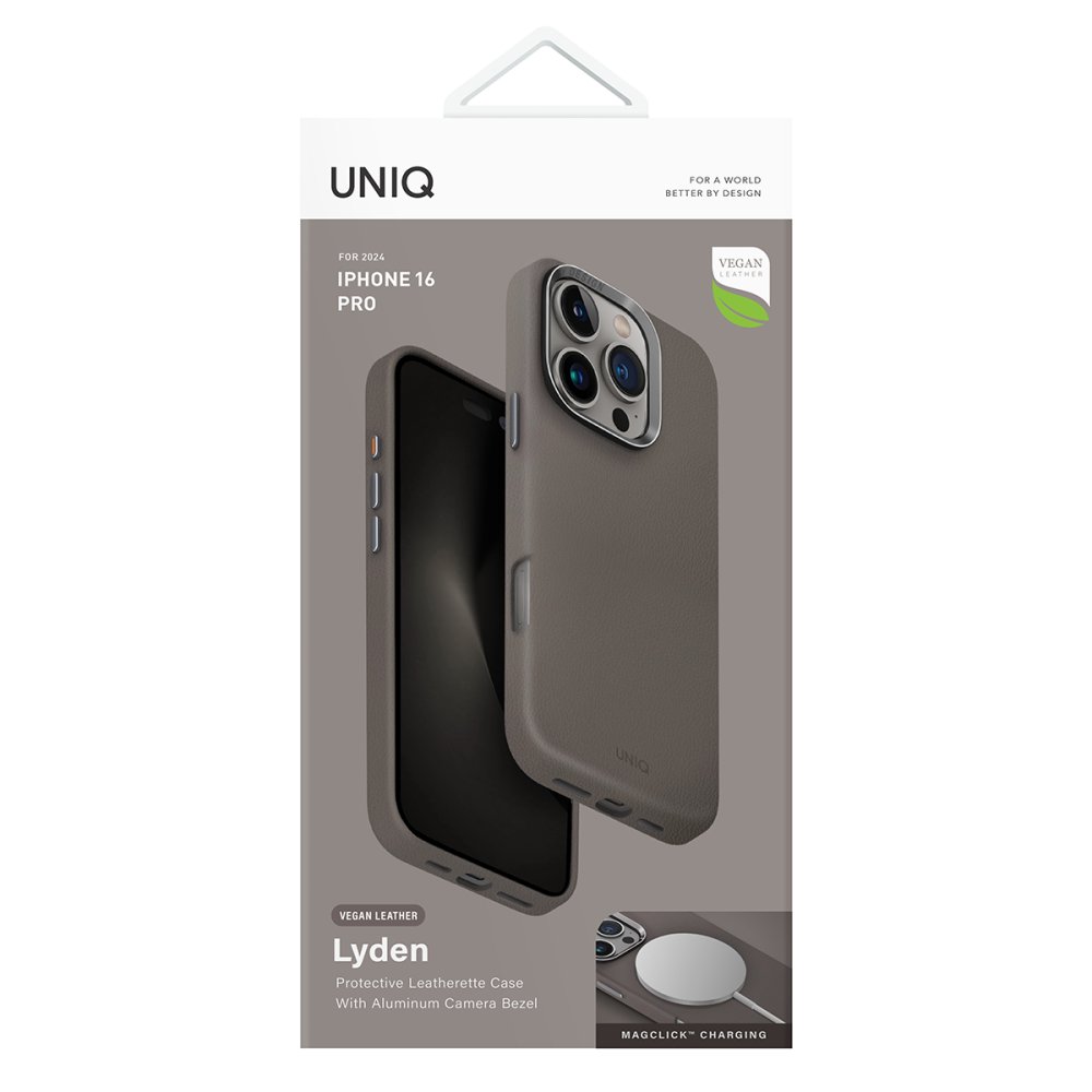 Uniq iPhone 16 Pro Max Lyden Magsafe Deri Kapak - Titan Gri