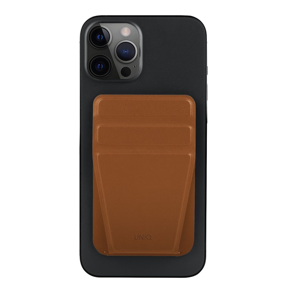 Uniq Lyft Manyetik Kartlıklı Standlı Holder - Kahverengi