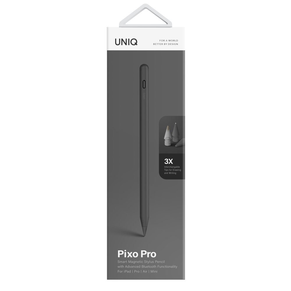 Uniq Pixo Pro iPad için Kablosuz Şarjlı Dokunmatik Kalem - Gri
