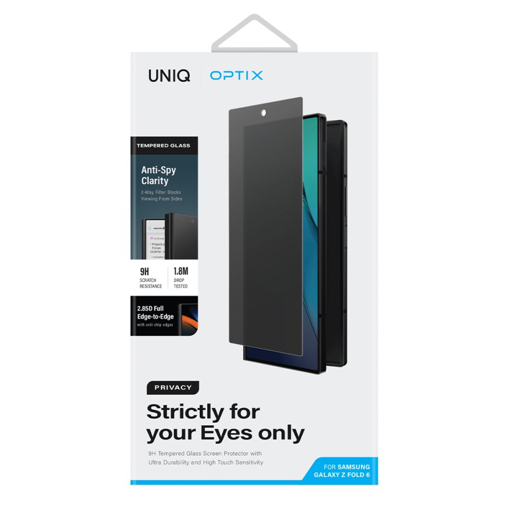 Uniq Samsung Galaxy Z Fold 6 Optix Hayalet Cam Ekran Koruyucu - Siyah