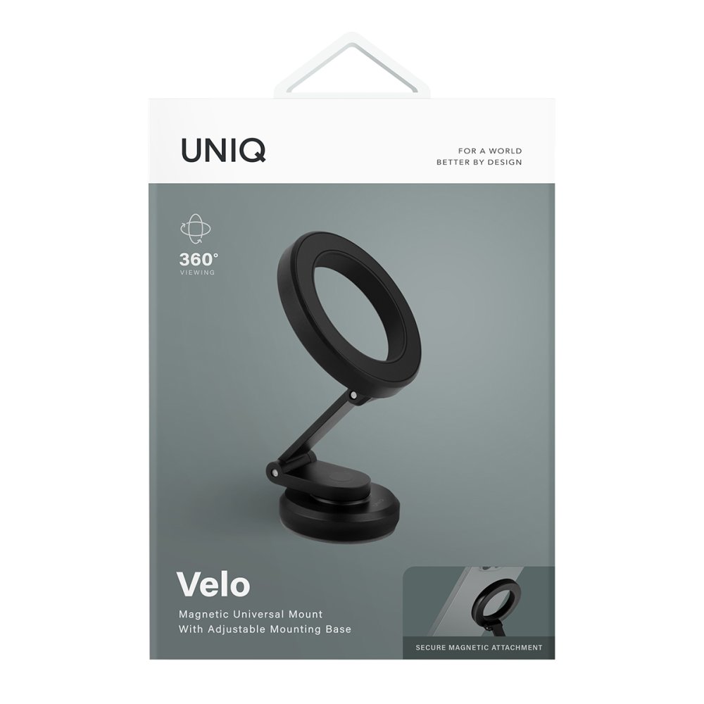 Uniq Velo 360 Dönen Universal Manyetik Telefon Tutucu - Siyah