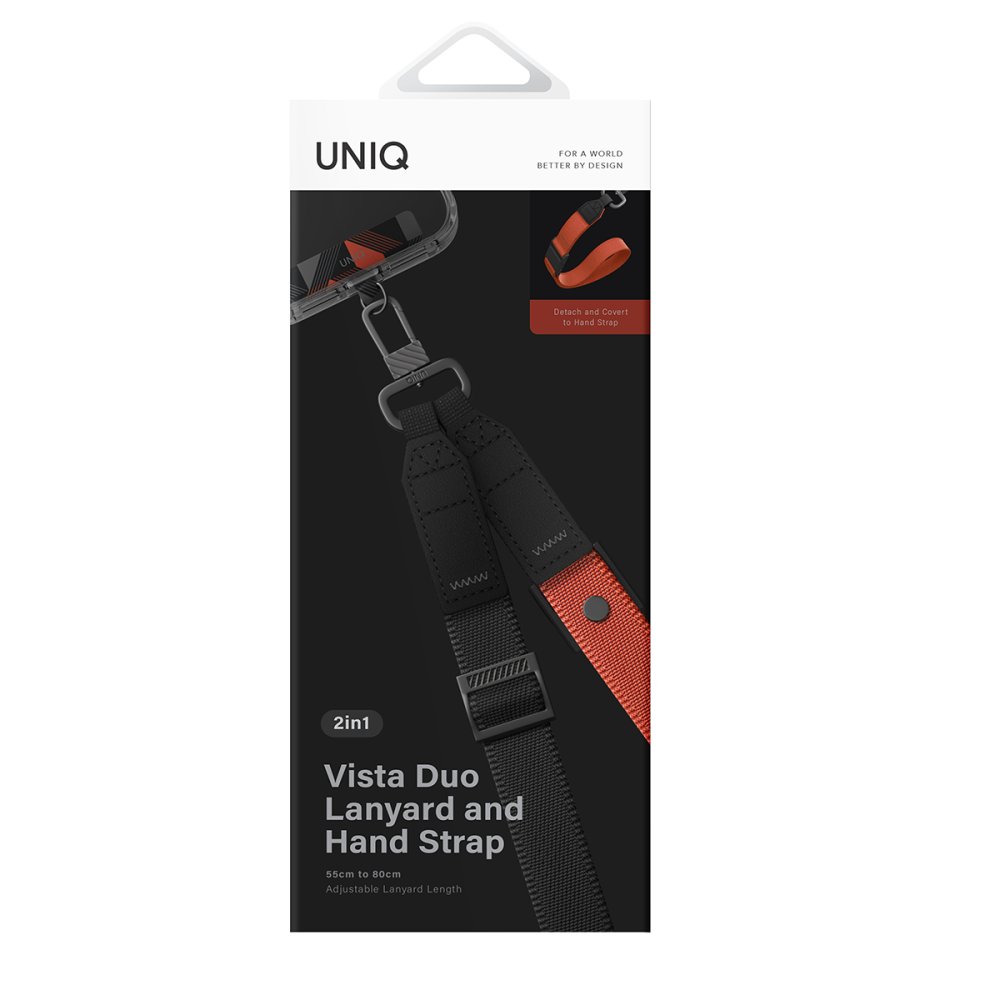 Uniq Vista Duo 2in1 Bileklik Boyun Askısı - Siyah