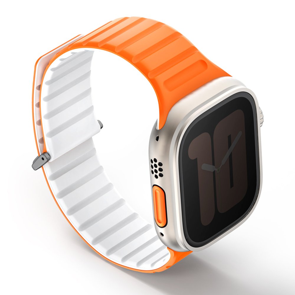 Uniq Watch 42mm Revix Evo Reversible Manyetik Kordon - Turuncu-Beyaz