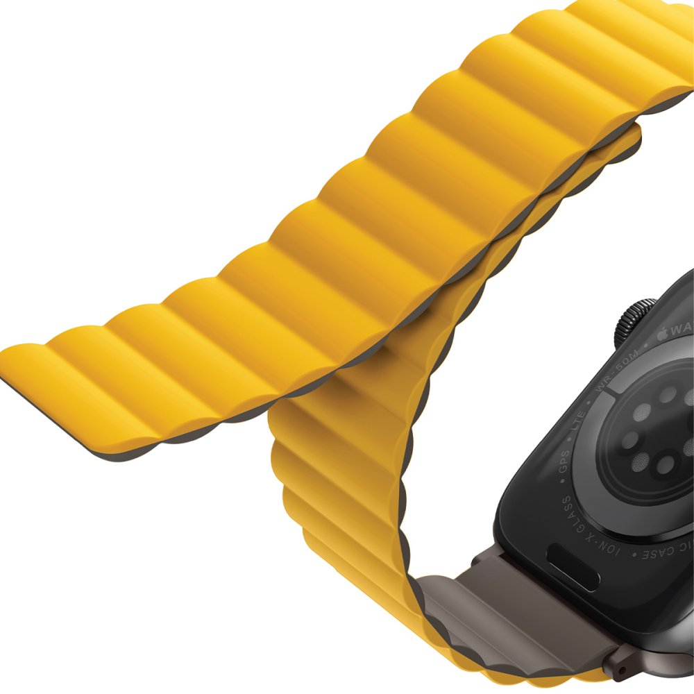 Uniq Watch 44mm Revix Reversible Manyetik Kordon - Sarı-Koyu Yeşil