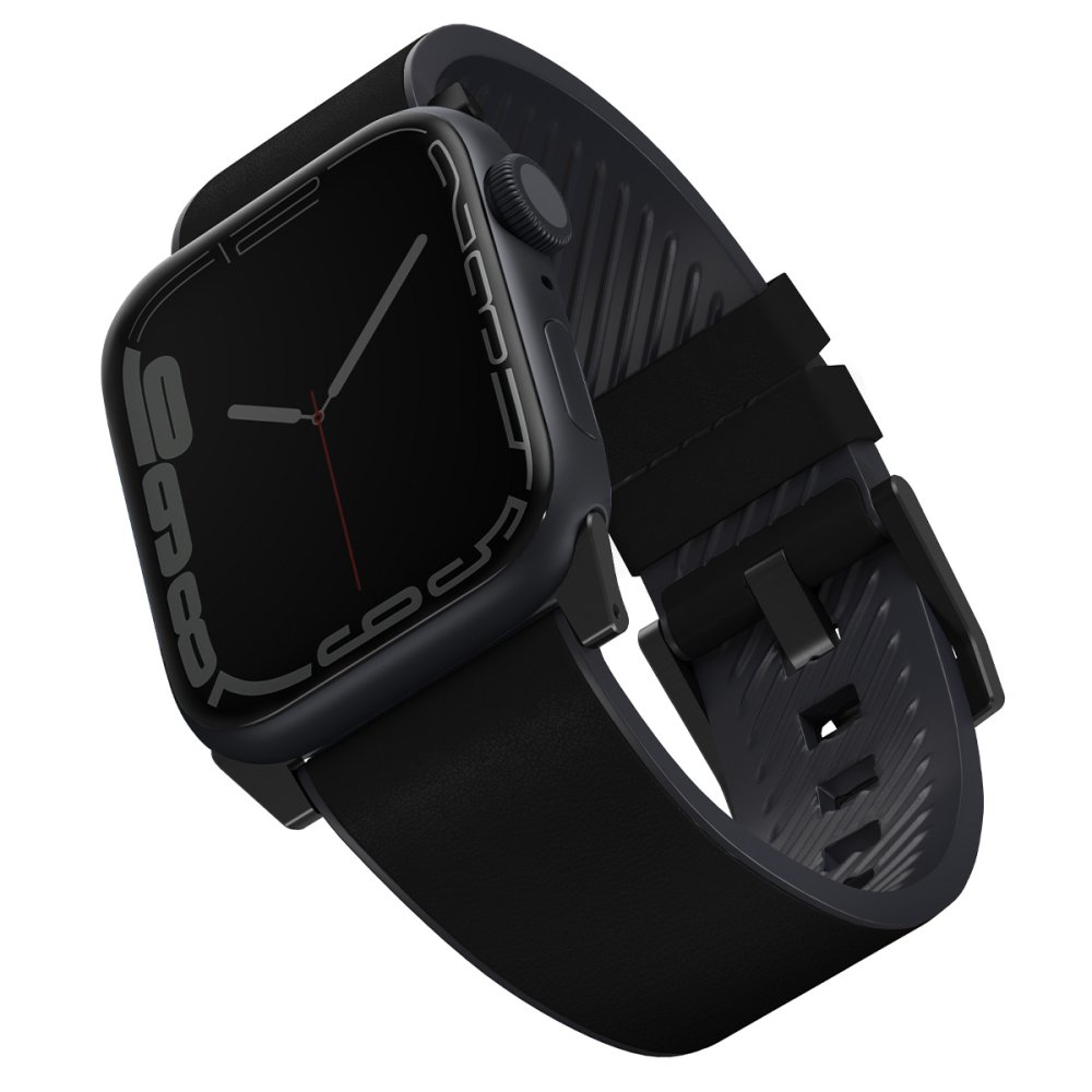 Uniq Watch 44mm Straden Su Geçirmez Deri Kordon - Siyah