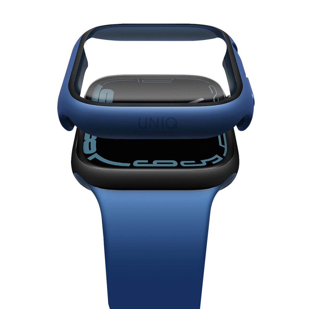 Uniq Watch 45mm Legion Camlı Silikon Kasa Koruyucu - Mavi