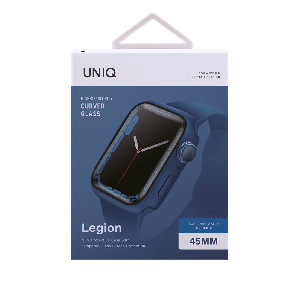 Uniq Watch 45mm Legion Camlı Silikon Kasa Koruyucu - Mavi