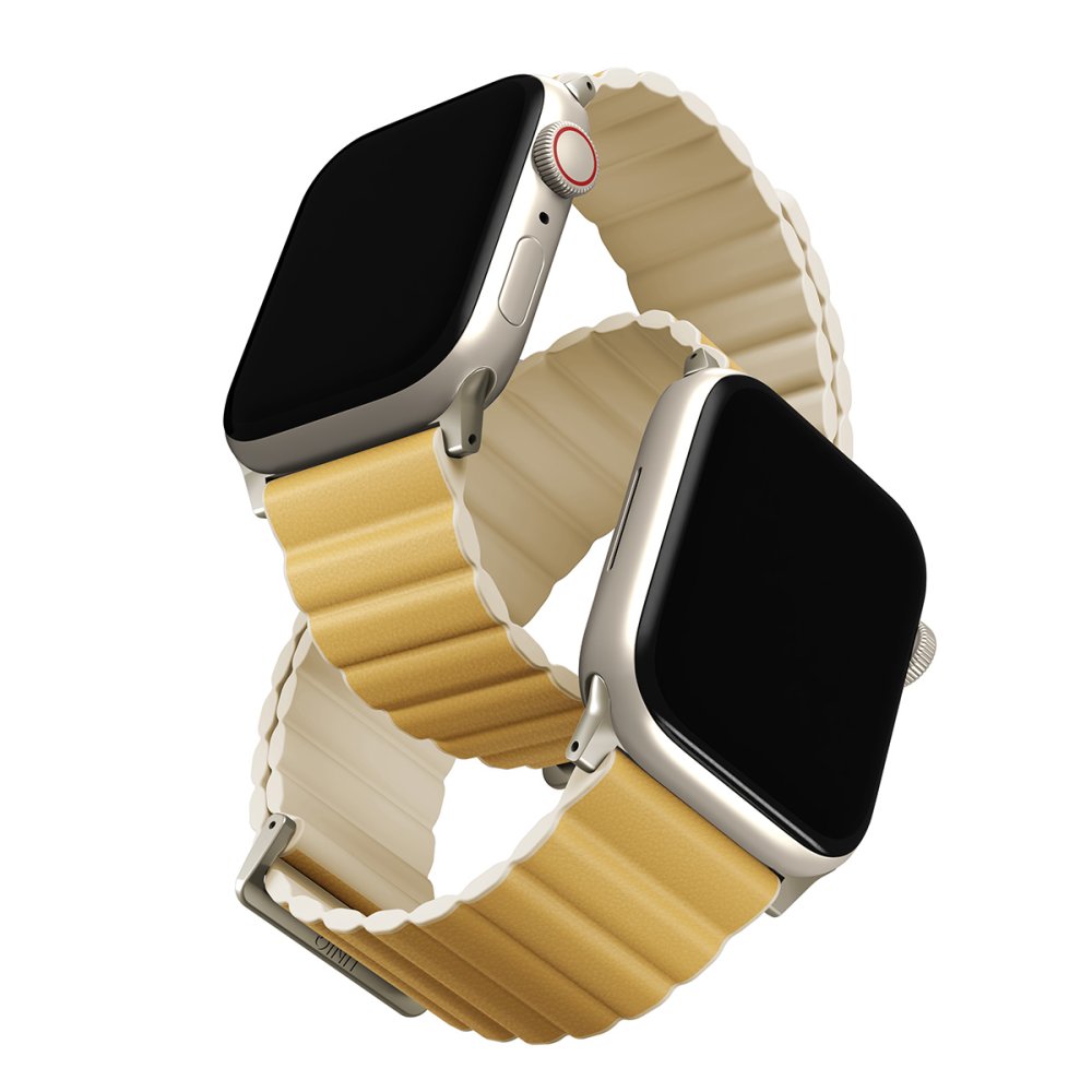 Uniq Watch 45mm Revix Premium Reversible Manyetik Kordon - Sarı-Bej