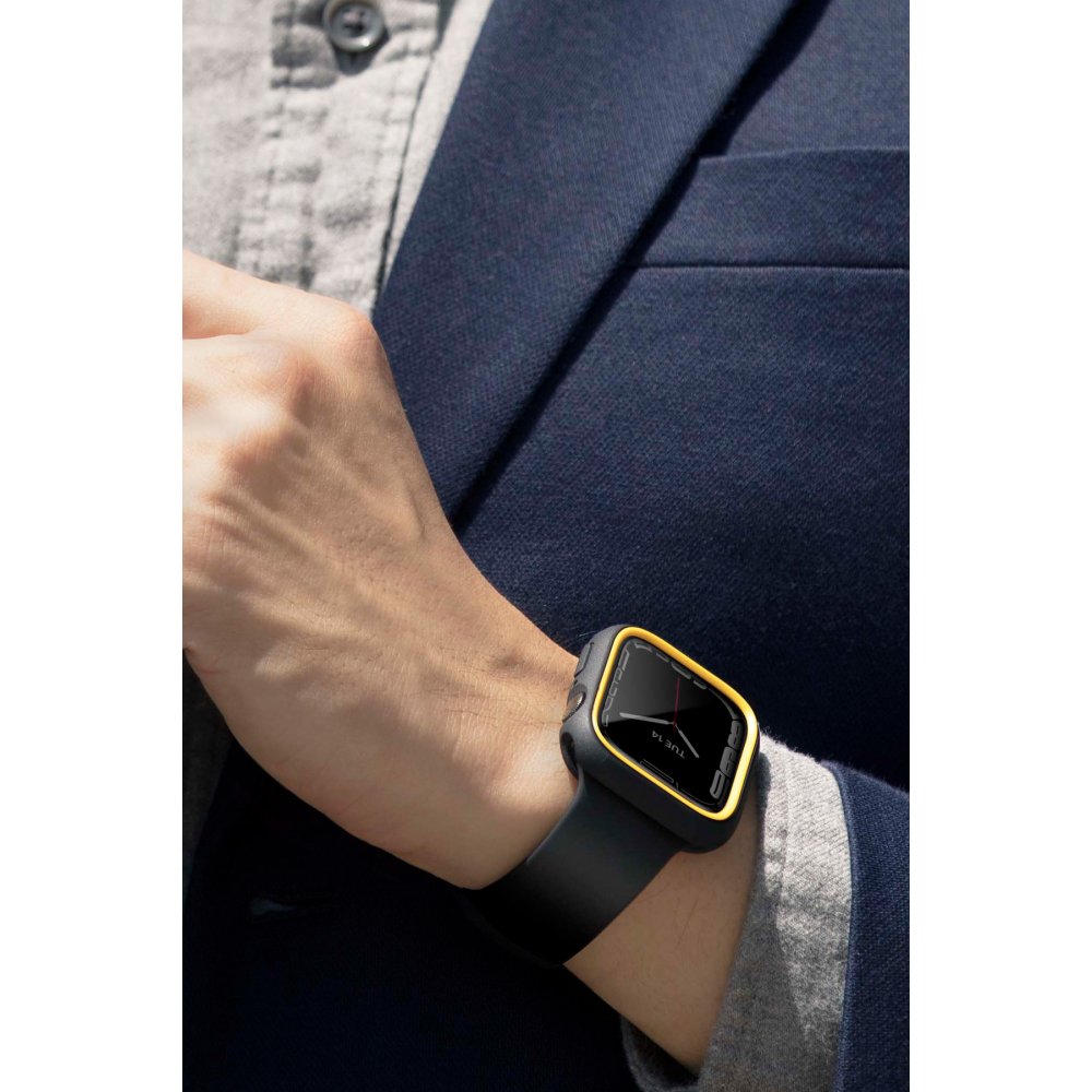 Uniq Watch Ultra 49mm Moduo Camlı Kasa Ekran Koruyucu - Sarı-Beyaz