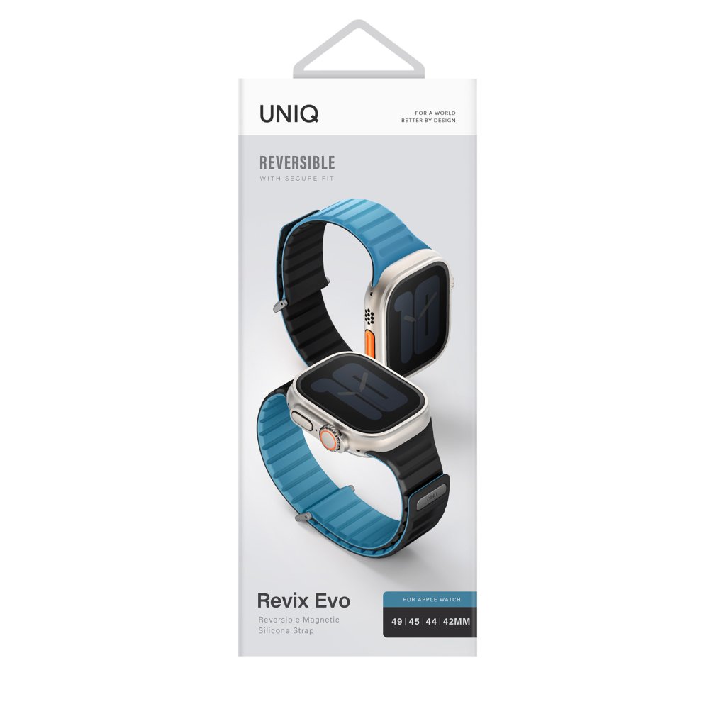 Uniq Watch Ultra 49mm Revix Evo Reversible Manyetik Kordon - Mavi-Siyah