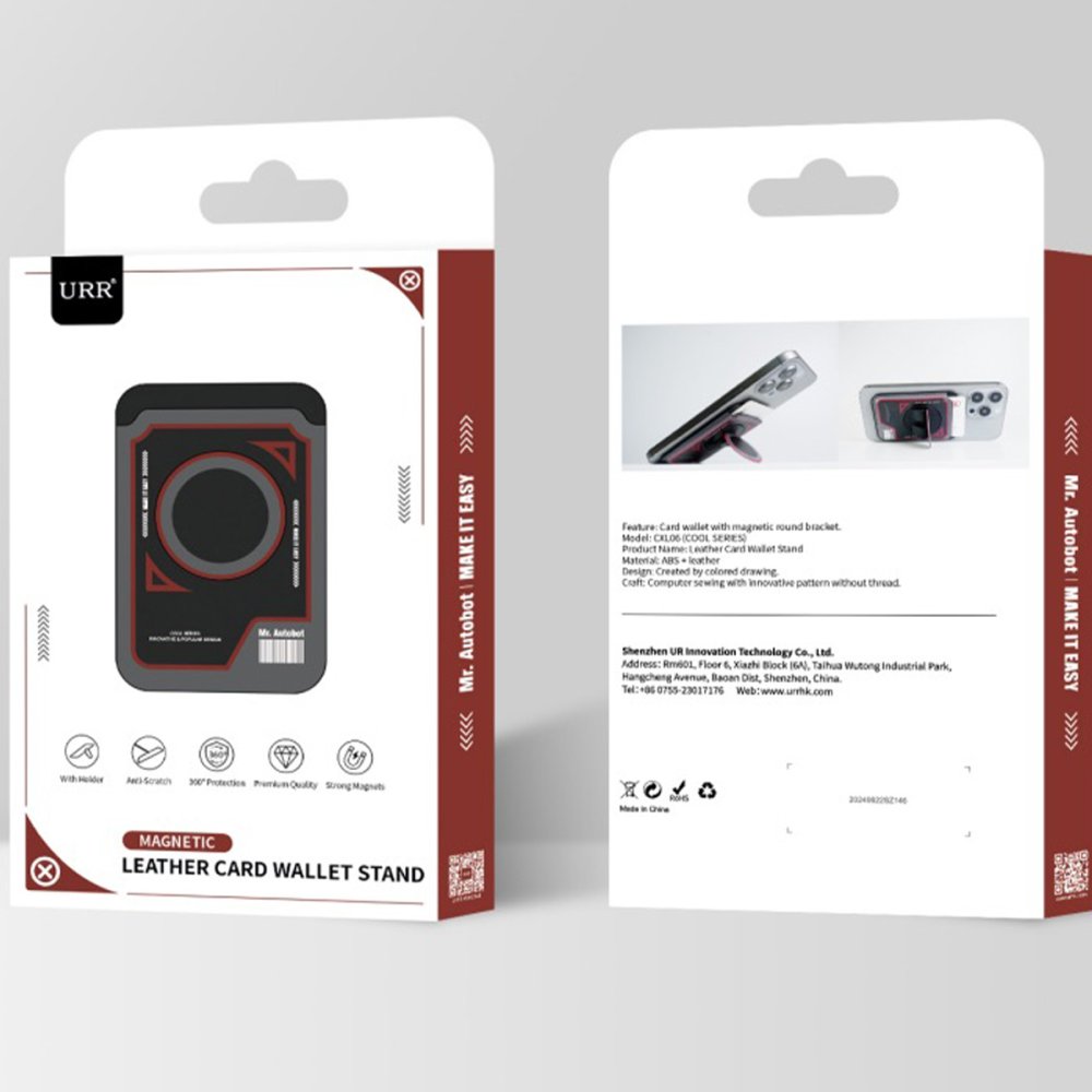 URR Cool Series Magsafe Deri Kartlık - Siyah