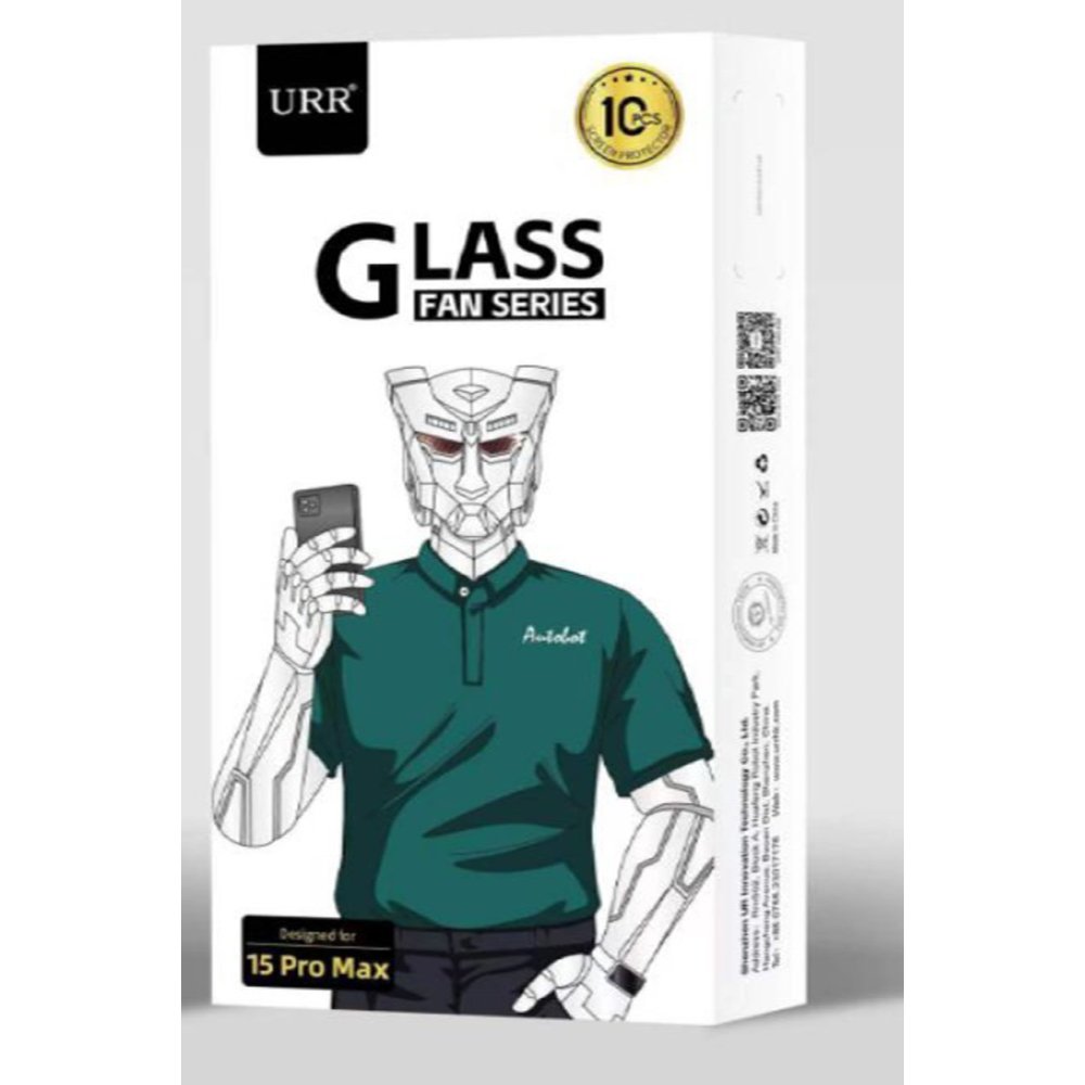 URR iPhone 15 Fan Series HD Privacy Antistatik Cam Ekran Koruyucu 10 Adet - Siyah