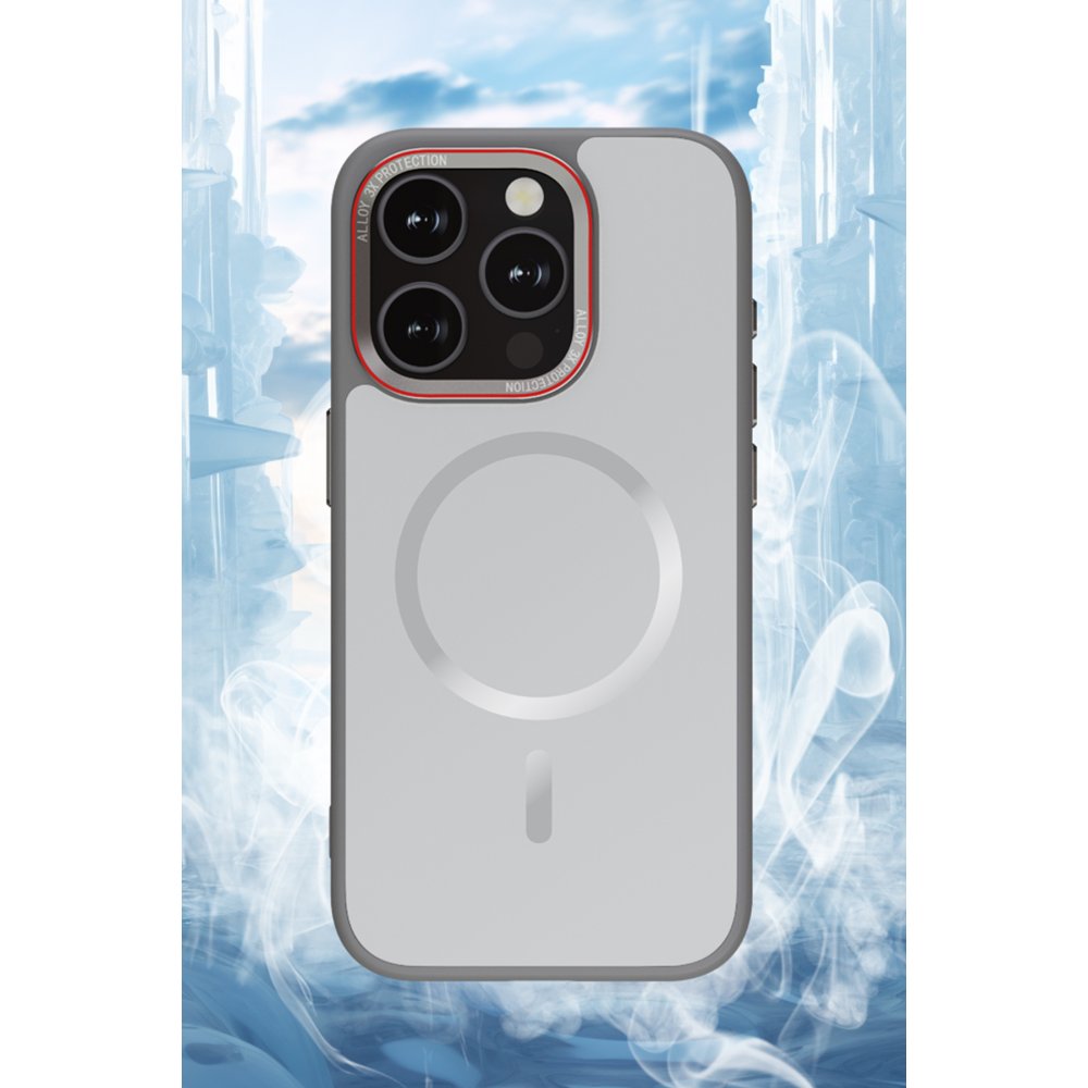 URR iPhone 15 Pro Matte Pure Glass Magsafe Kapak - Siyah