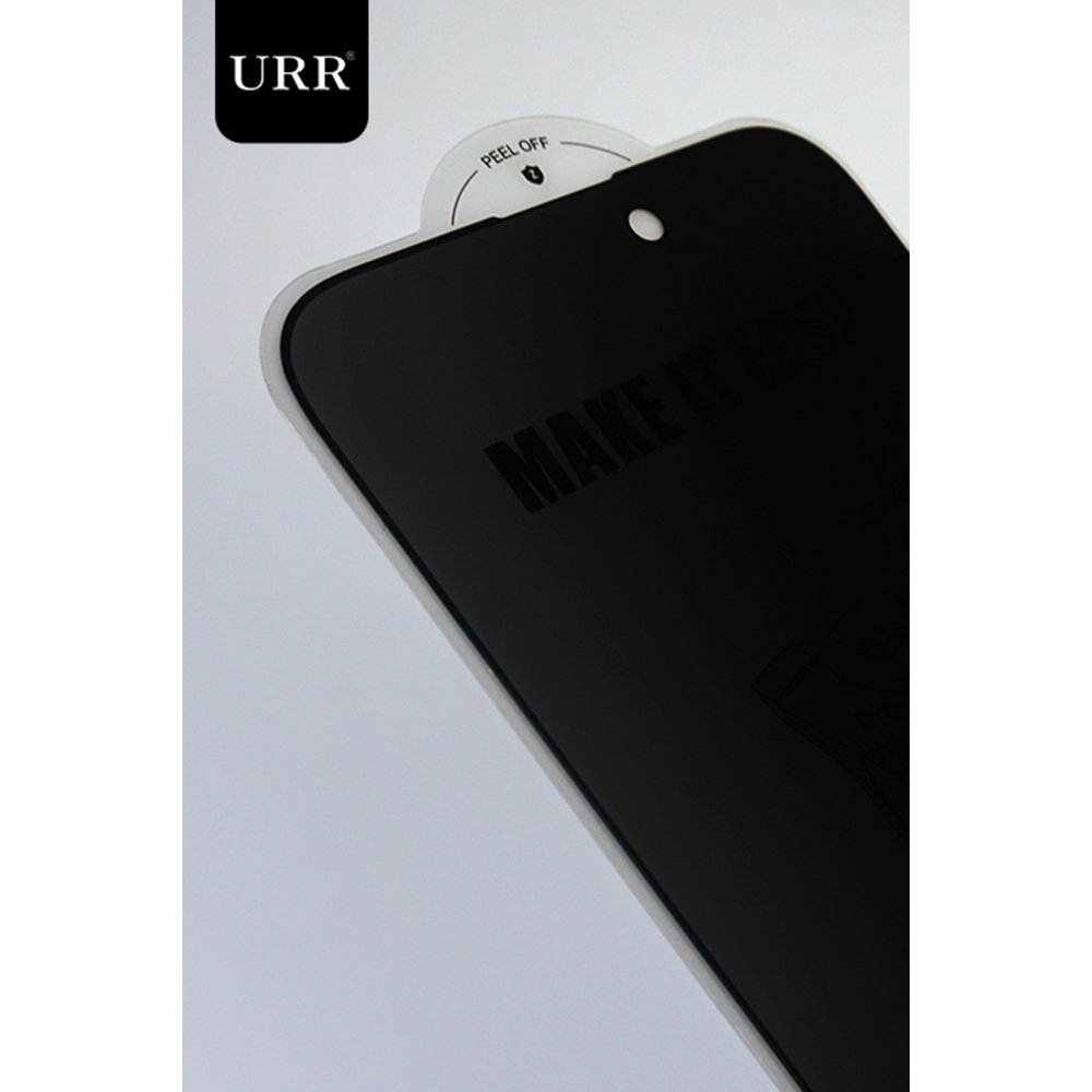 URR iPhone 14 Pro Matte Privacy Cam Ekran Koruyucu - Siyah