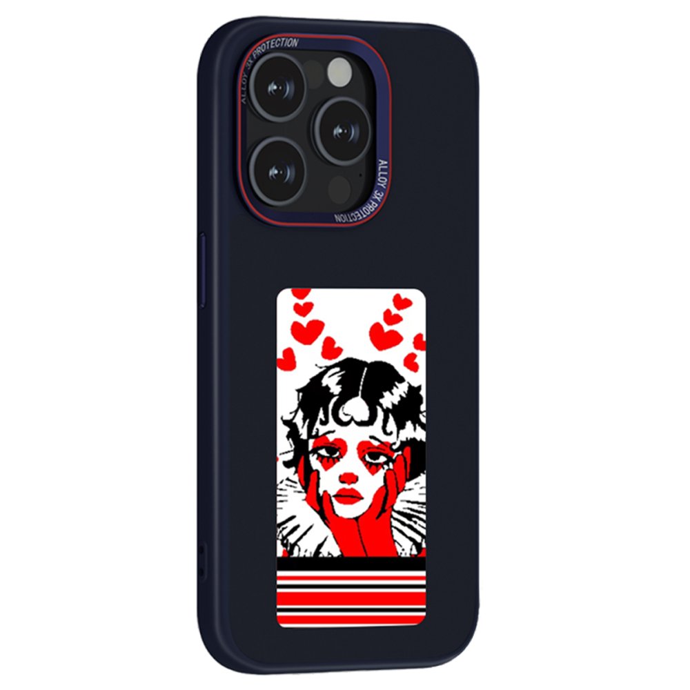 URR iPhone 15 Pro Max NFC Smart Case Akıllı Kapak - Lacivert