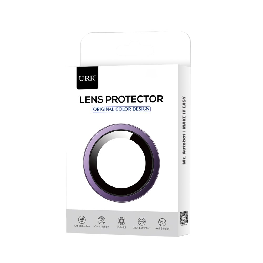 URR iPhone 15 Pro Titanium Alloy Kamera Lens Koruyucu - Lacivert
