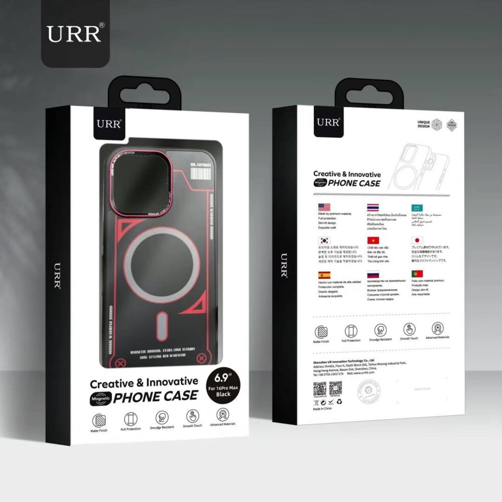 URR iPhone 16 Pro Cool Series Matte Pure PC Magsafe Kapak - Siyah