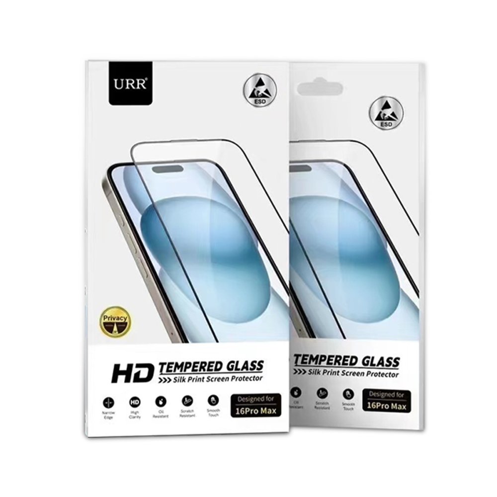 URR iPhone 16 Pro Max 2.5D Antidust HD Privacy Cam Ekran Koruyucu - Siyah