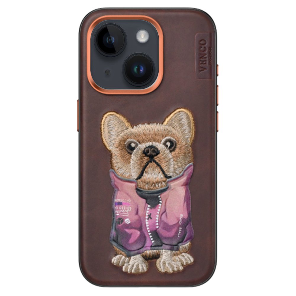 Venco iPhone 14 Cute Desenli Kapak - Koyu Kahve
