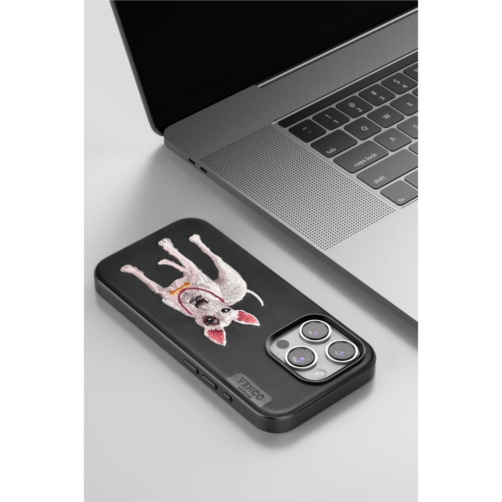 Venco iPhone 14 Pro Max Perma Desenli Kapak - Koyu Kahve