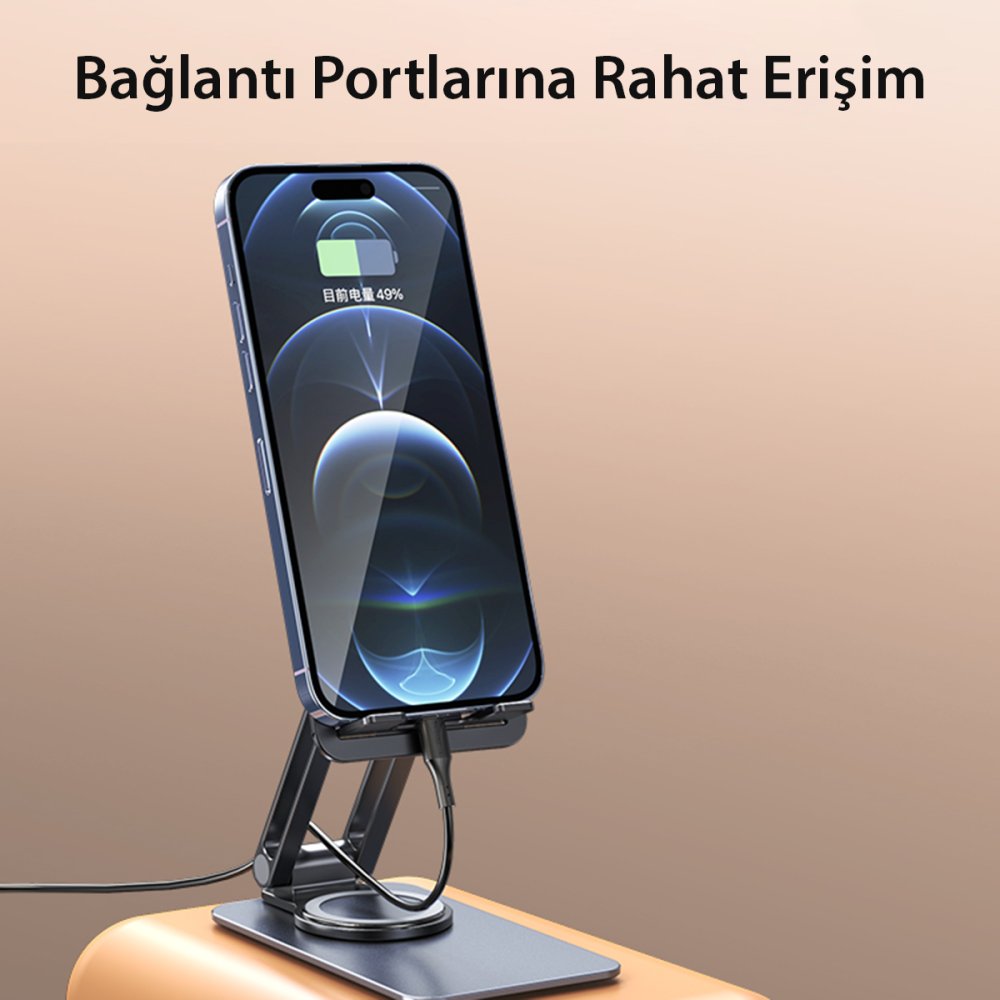 Yesido C184 Ayarlanabilir 360 Derece Masaüstü Telefon Standı - Siyah