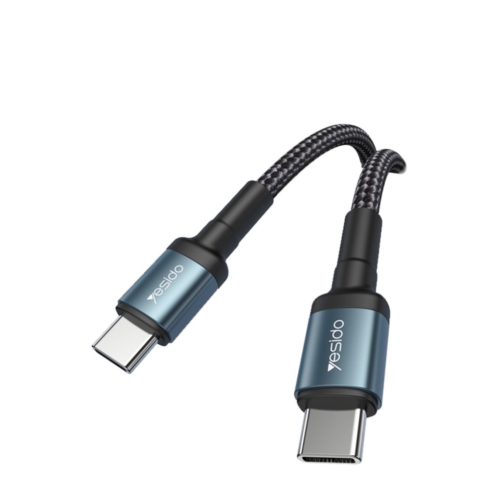 Yesido CA79 2M 60W Hasırlı Type-C to Type-C PD Hızlı Şarj Kablosu - Siyah