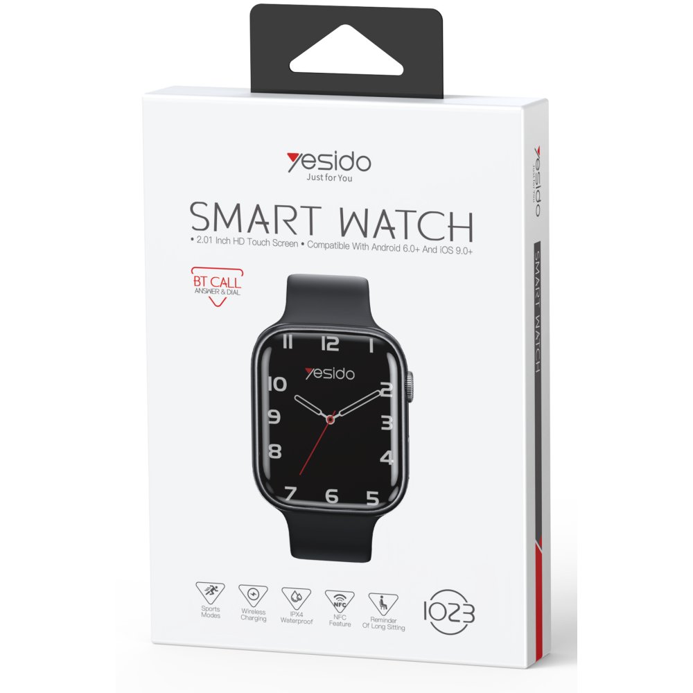 Yesido IO23 2.01 inç IPX4 Su Geçirmez Konuşma ve Sağlık Takip Özellikli 2 Adet Kordonlu Akıllı Saat - Siyah