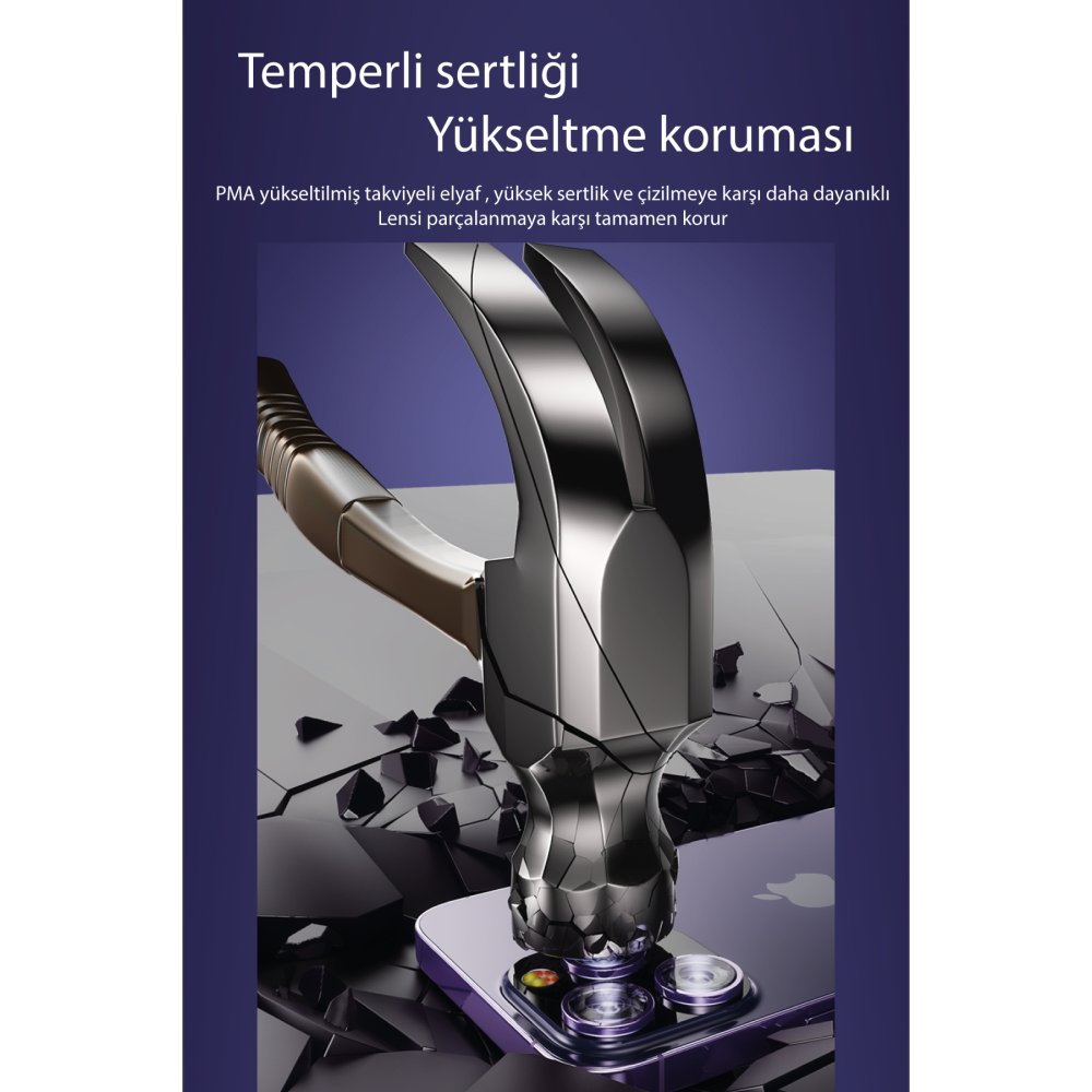 Yesido iPhone 14 Plus WB27 Metal Kamera Lens - Gümüş