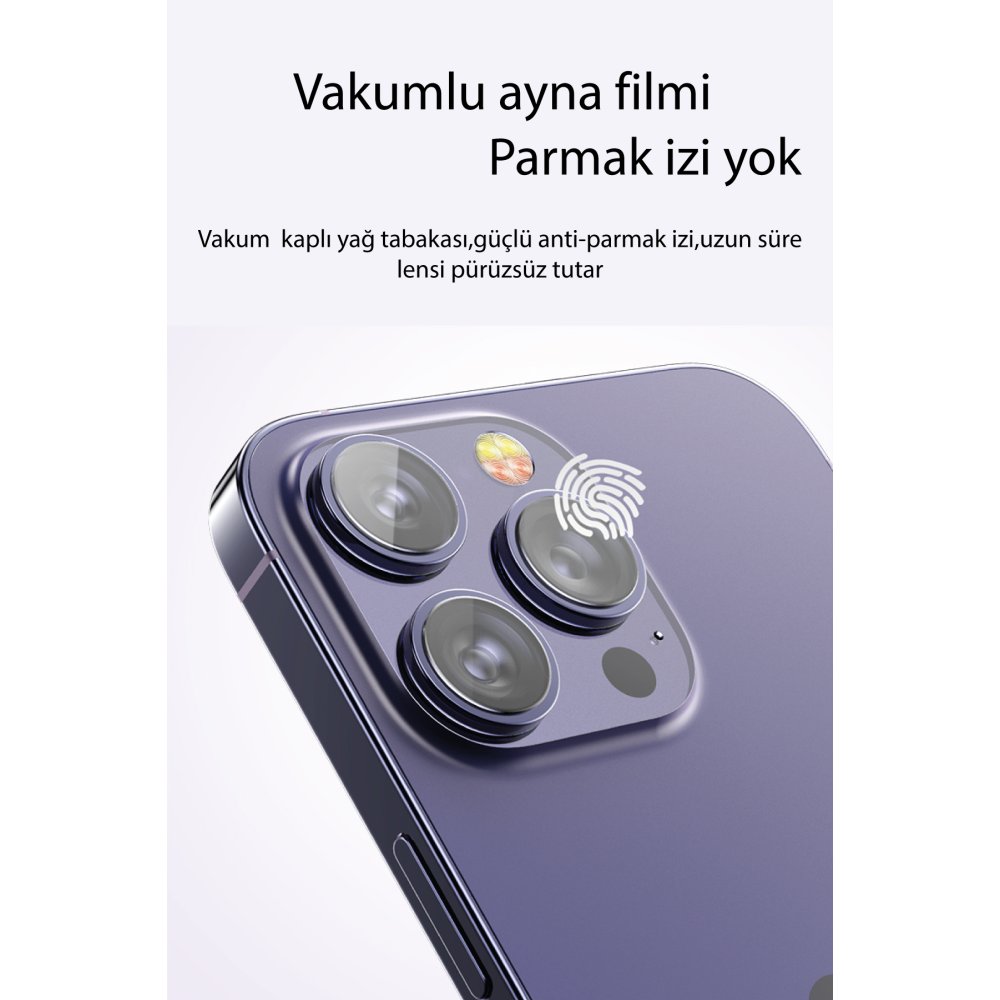 Yesido iPhone 14 Pro Max WB27 Metal Kamera Lens - Derin Mor