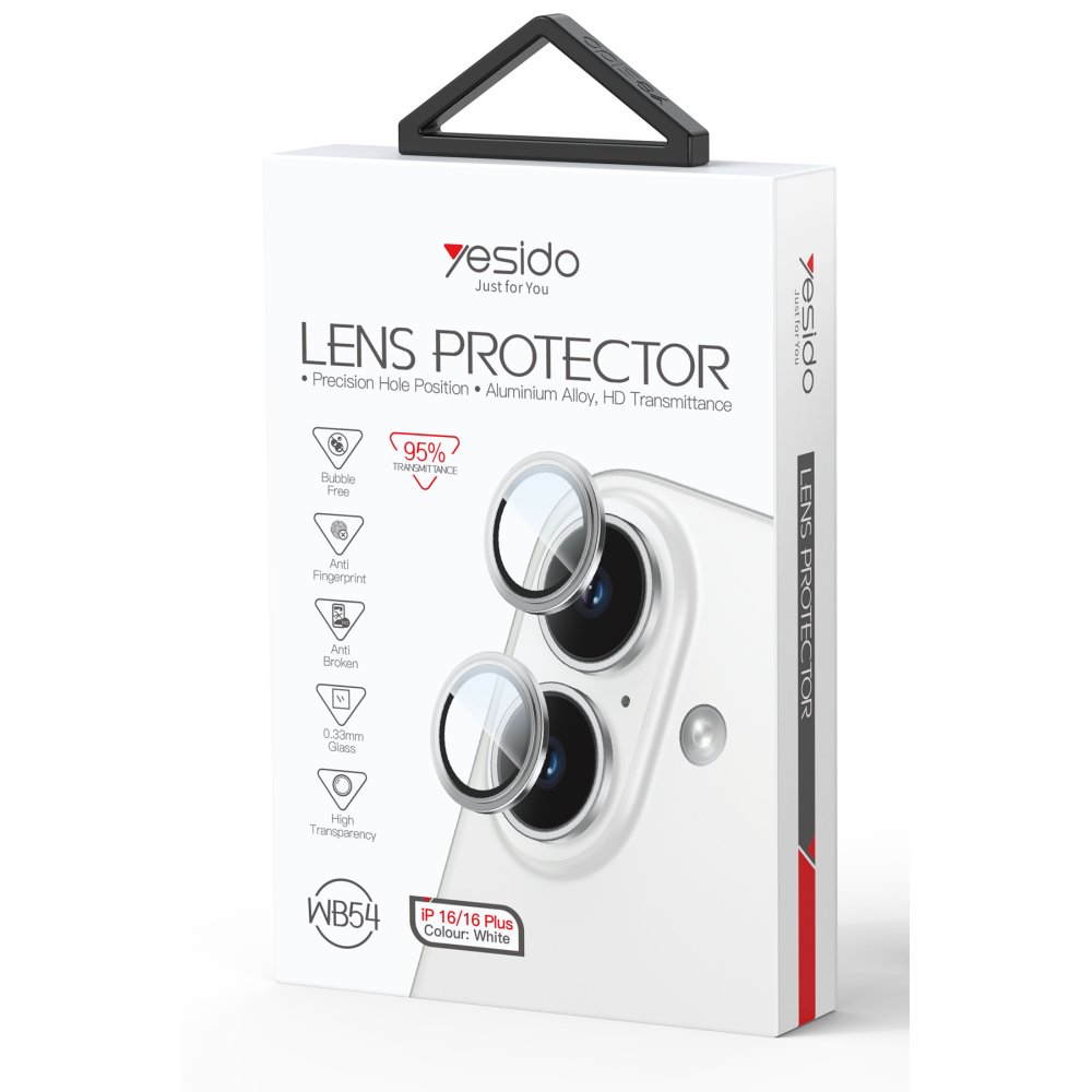 Yesido iPhone 16 WB54 Metal Kamera Lens - Siyah
